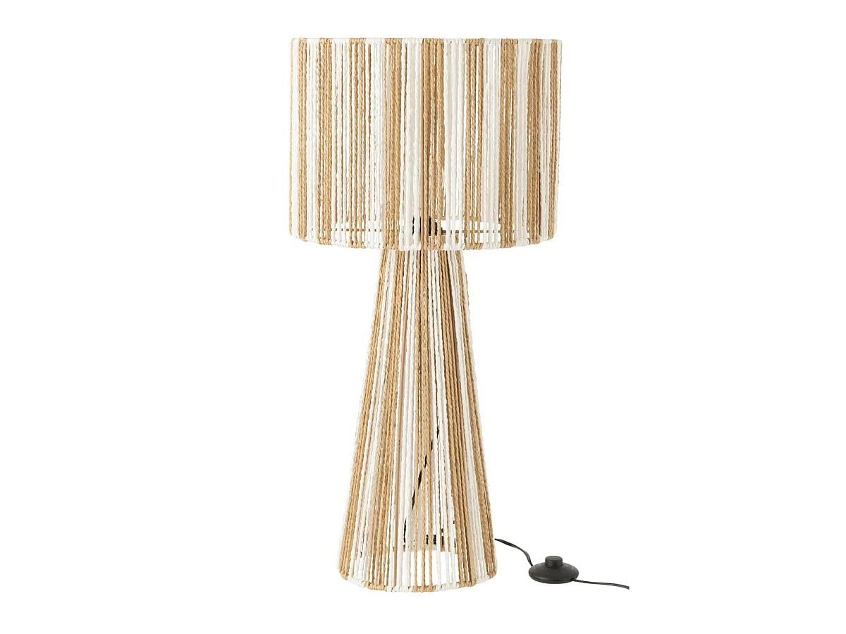 Lampe à Poser Design Cordes "Rayures" 69cm Naturel