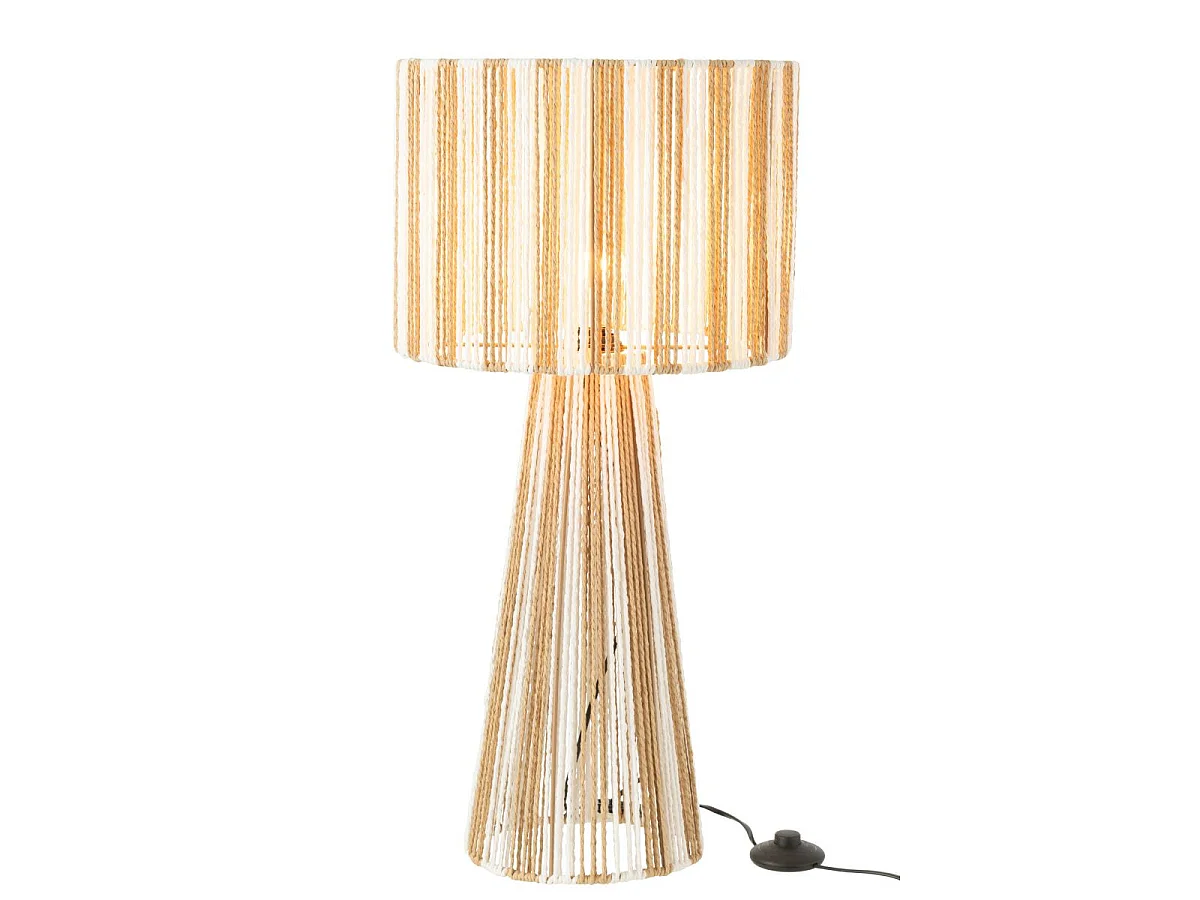 Lampe à Poser Design Cordes "Rayures" 69cm Naturel