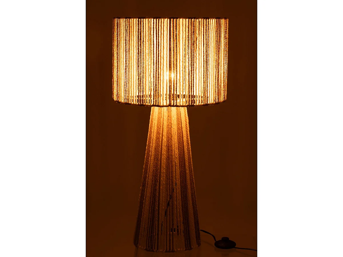 Lampe à Poser Design Cordes "Rayures" 69cm Naturel