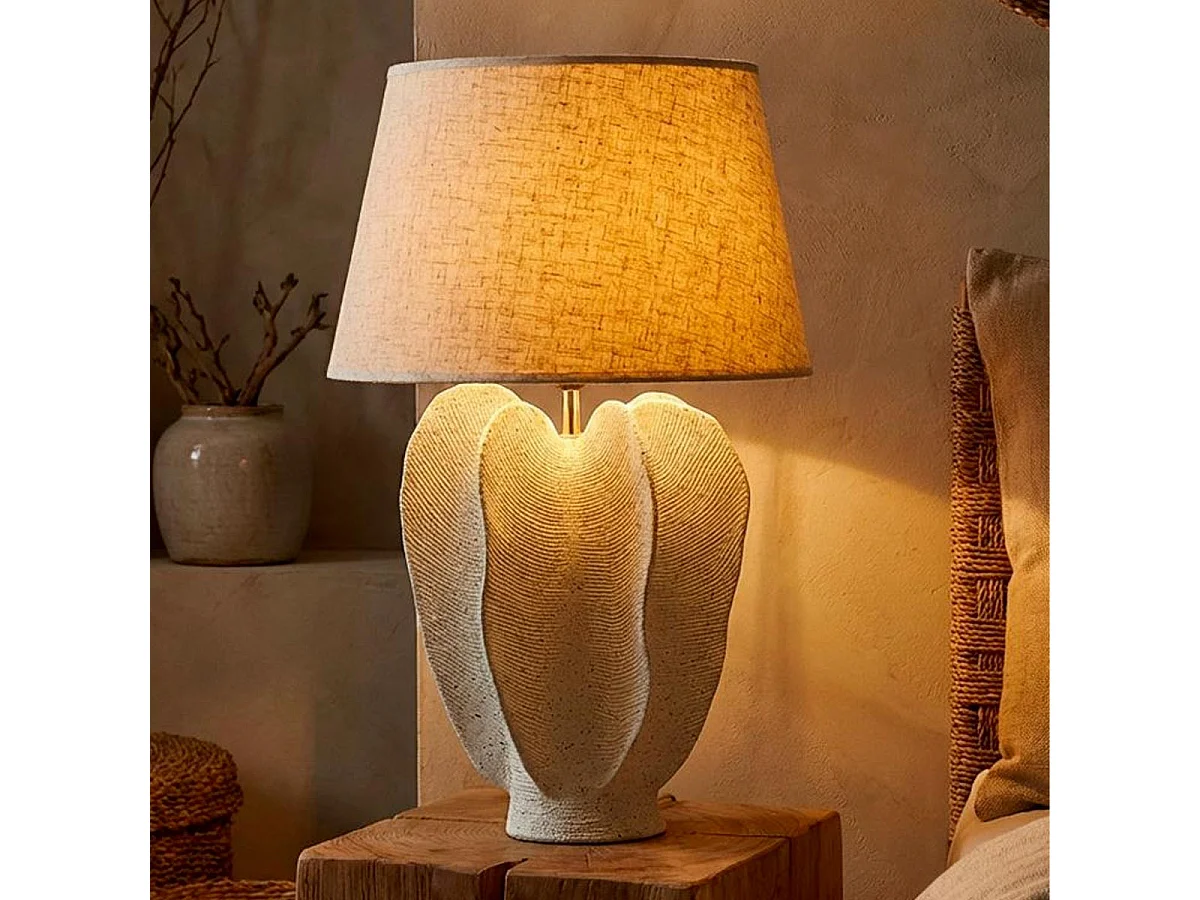 Lampe Design Moucheté "Ester" 63cm Ivoire