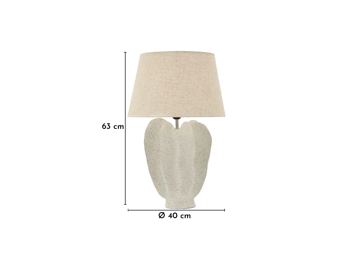 Lampe Design Moucheté "Ester" 63cm Ivoire