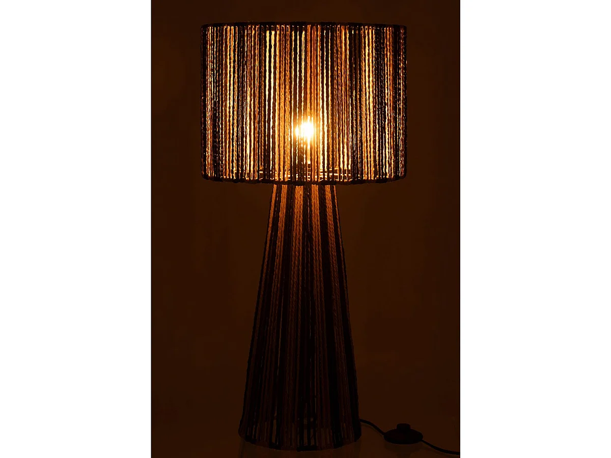 Lampe à Poser Rayures "Cordes" 69cm Naturel & Noir