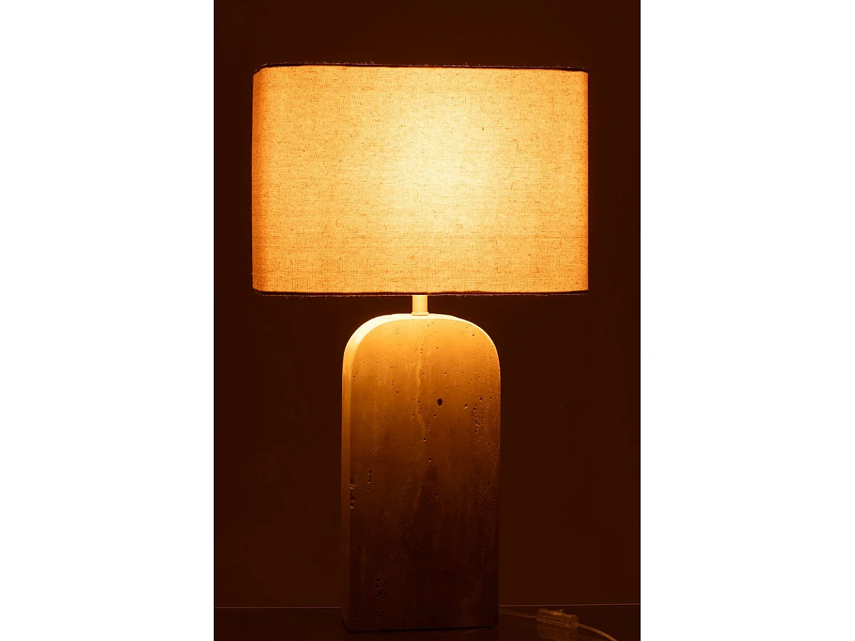 Lampe à Poser en Pierre "Travertin" 71cm Beige