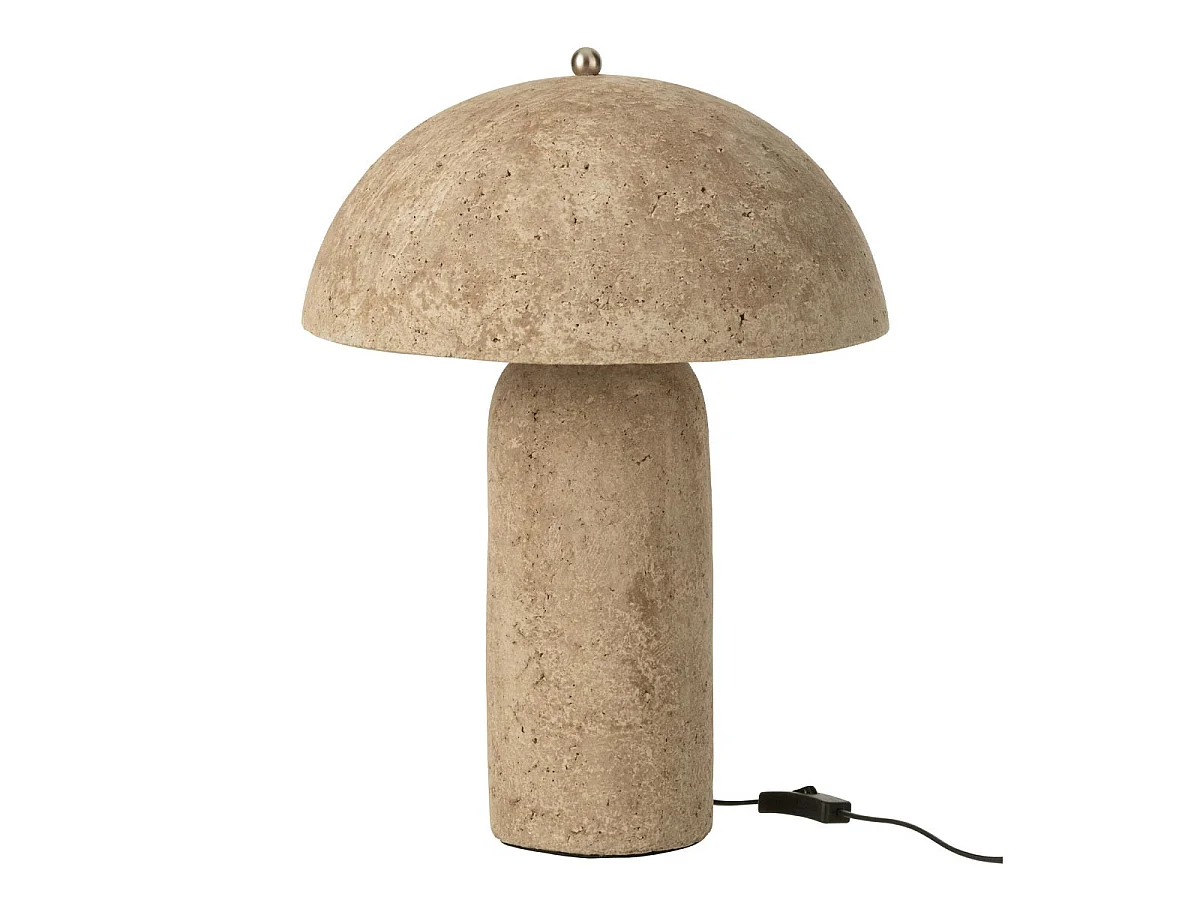 Lampe à Poser en Papier Mâché "Champignon" 50cm Beige
