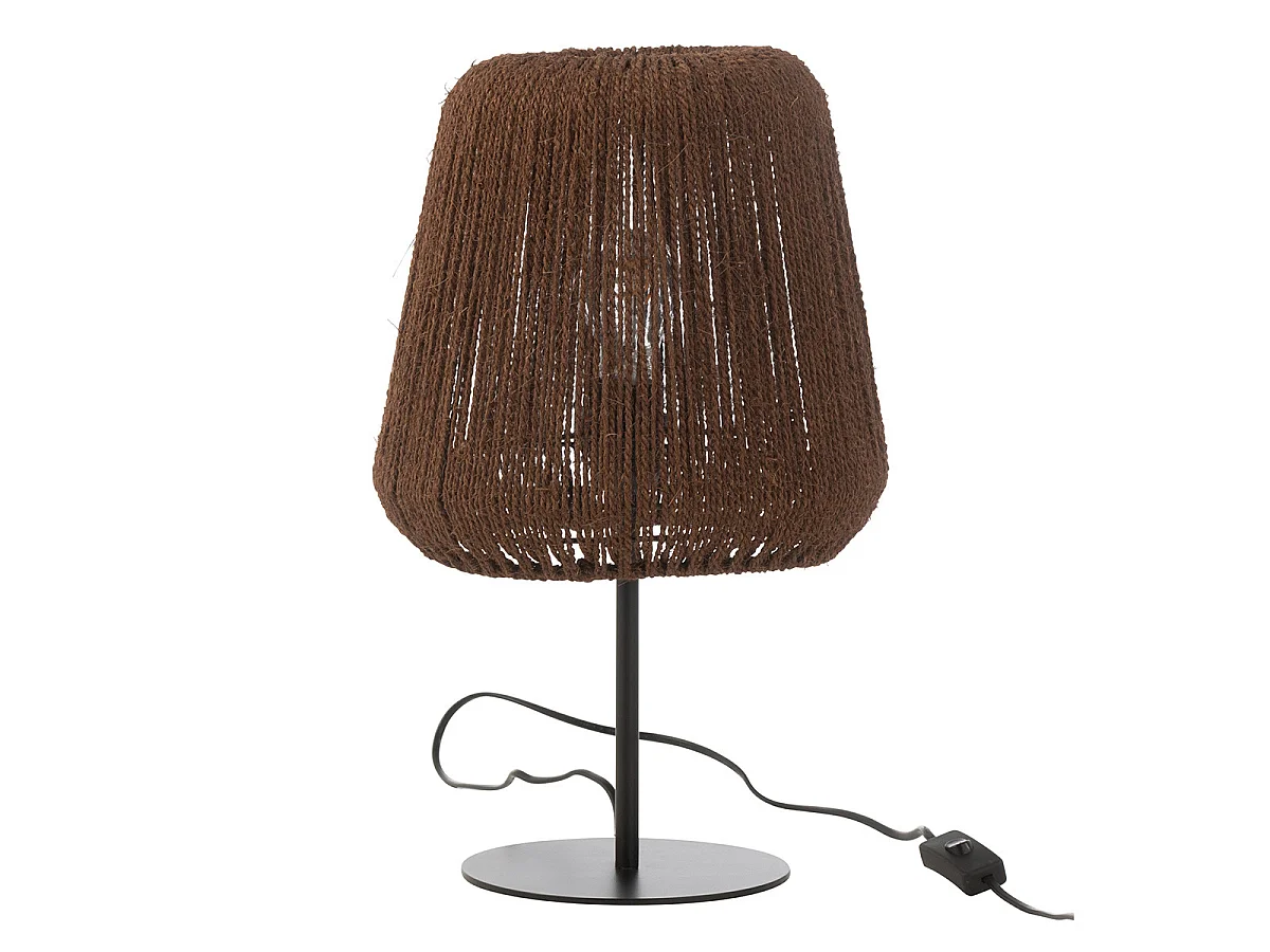 Lampe à Poser en Palmier "Trudy" 45cm Marron