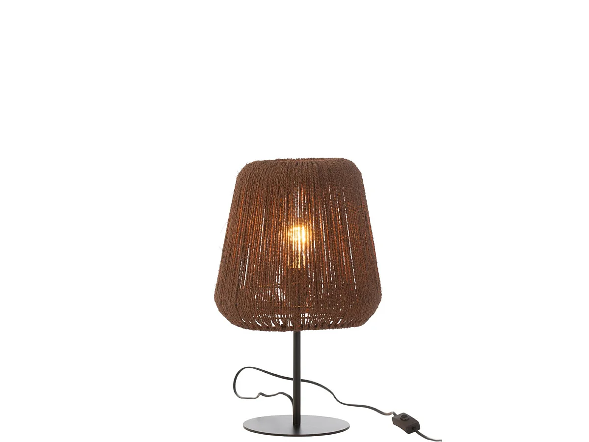 Lampe à Poser en Palmier "Trudy" 45cm Marron