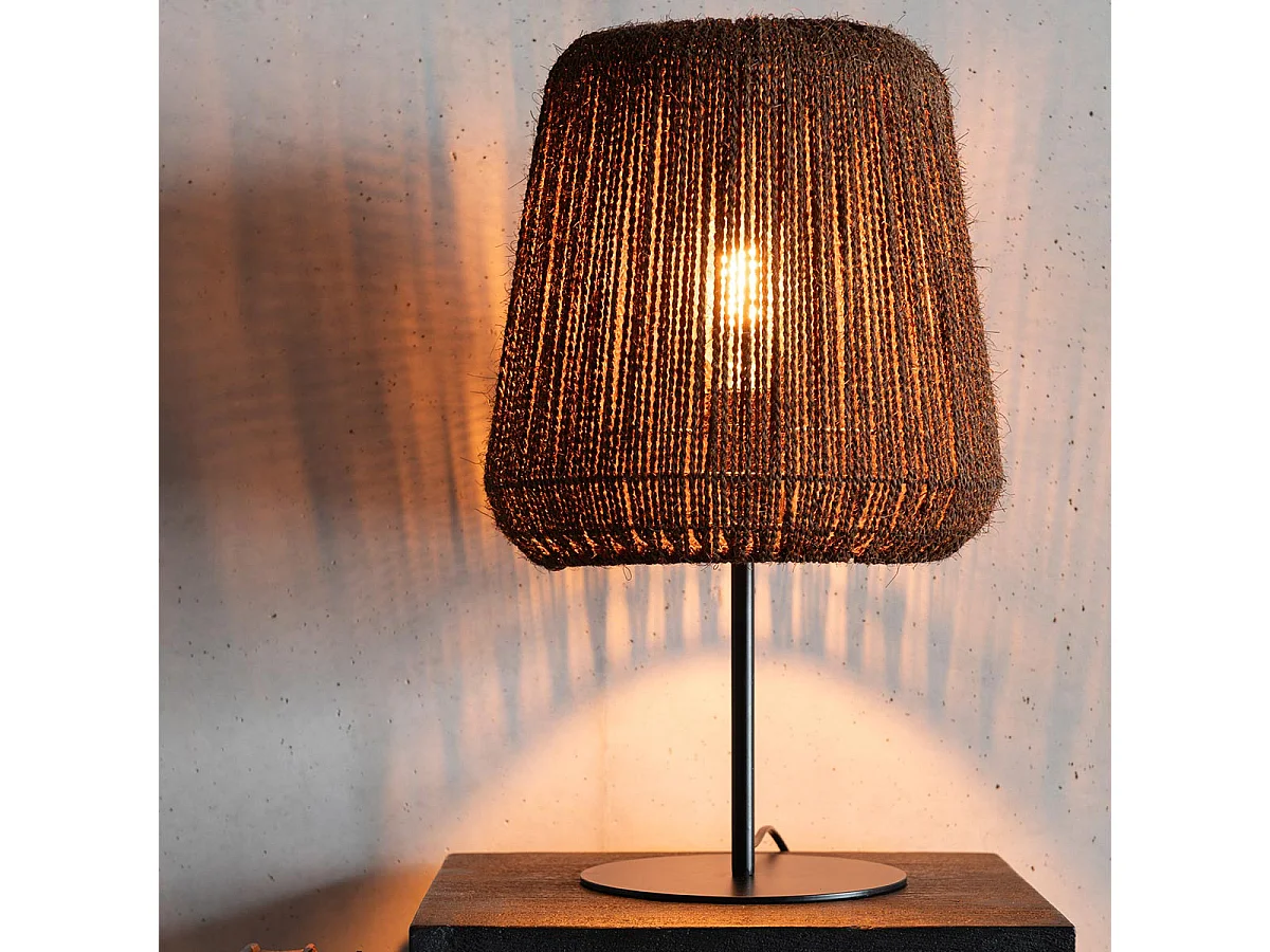 Lampe à Poser en Palmier "Trudy" 45cm Marron