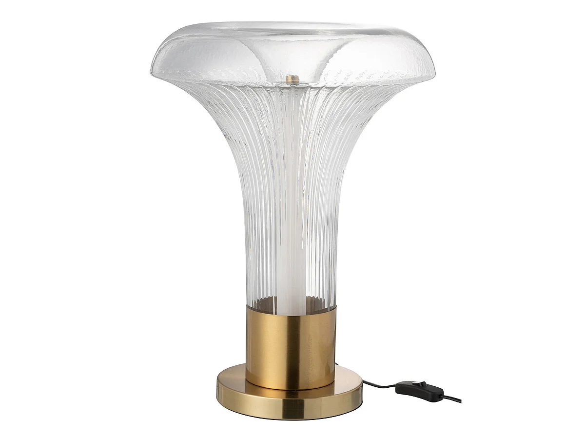 Lampe à Poser en Verre "Vito" 55cm Transparent & Or