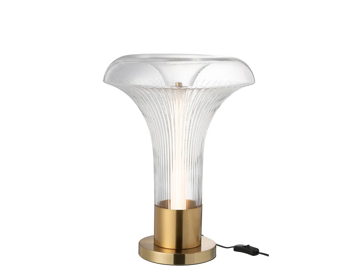 Lampe à Poser en Verre "Vito" 55cm Transparent & Or