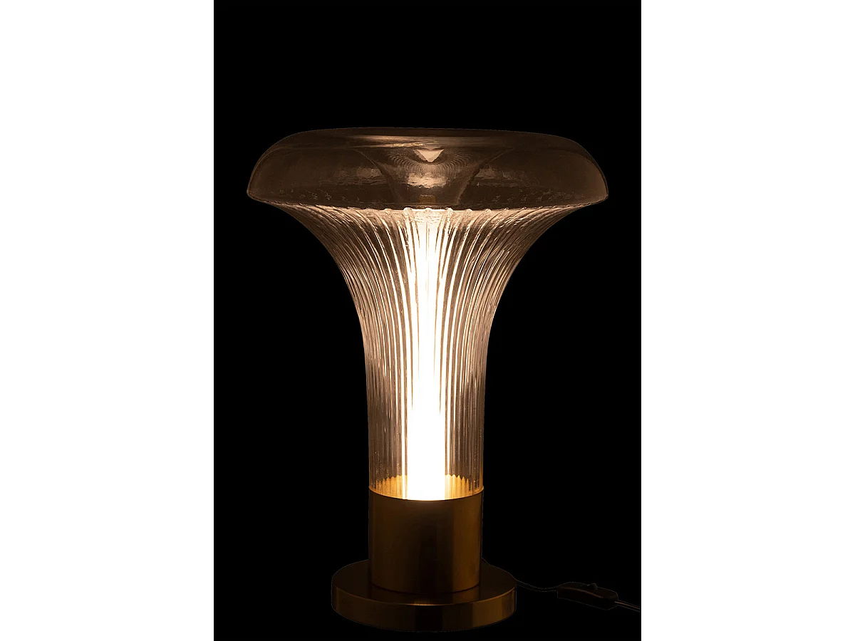 Lampe à Poser en Verre "Vito" 55cm Transparent & Or