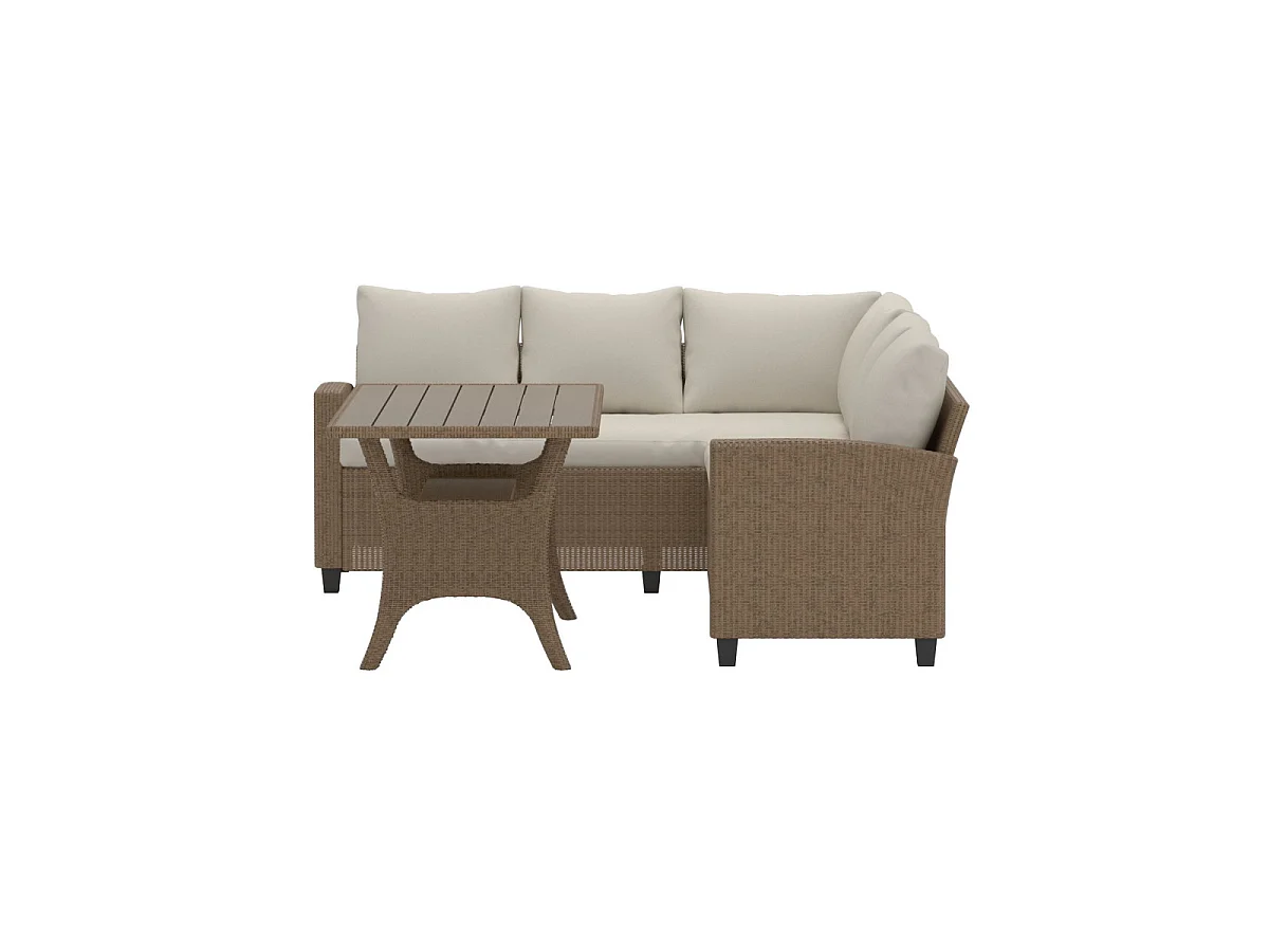 Brentwood Hoekbank Set 6 Plaatsen 240cm Beige Tuin Dining Set