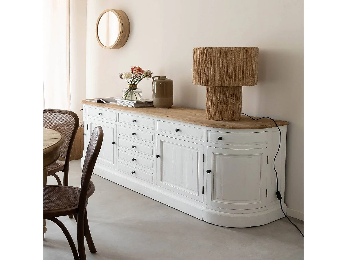 Buffet en bois recyclé blanchi 225 cm Garance