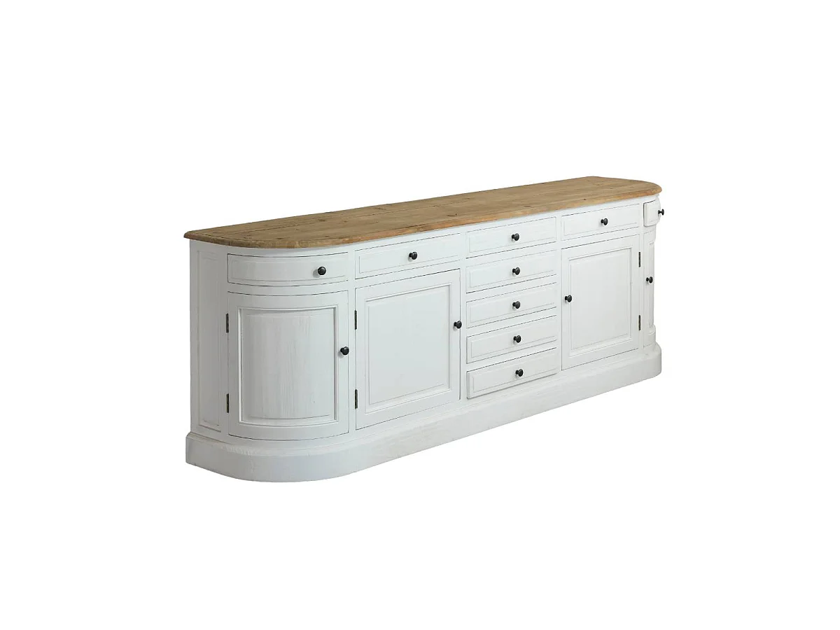 Buffet en bois recyclé blanchi 225 cm Garance