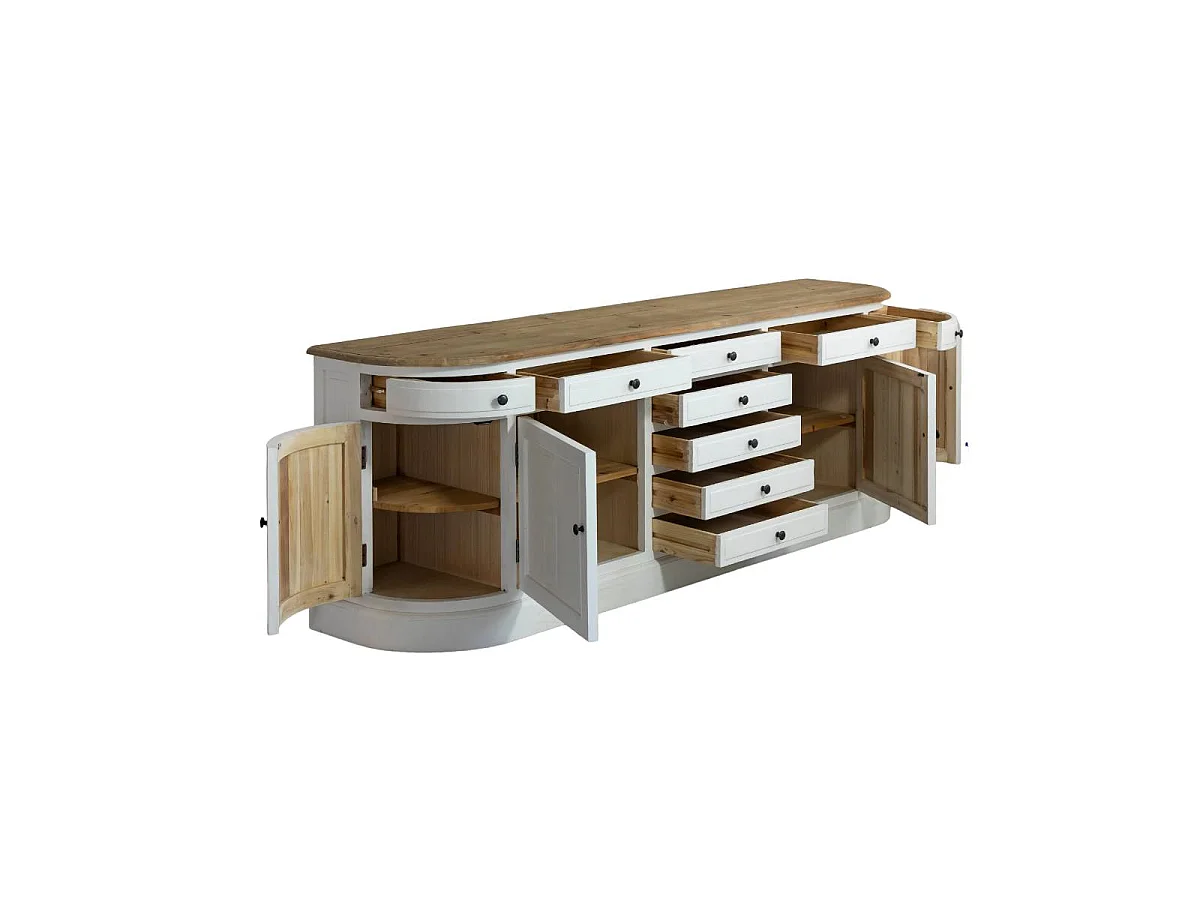 Buffet en bois recyclé blanchi 225 cm Garance