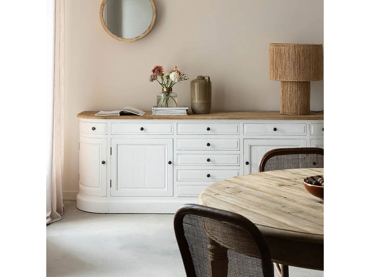 Buffet en bois recyclé blanchi 225 cm Garance