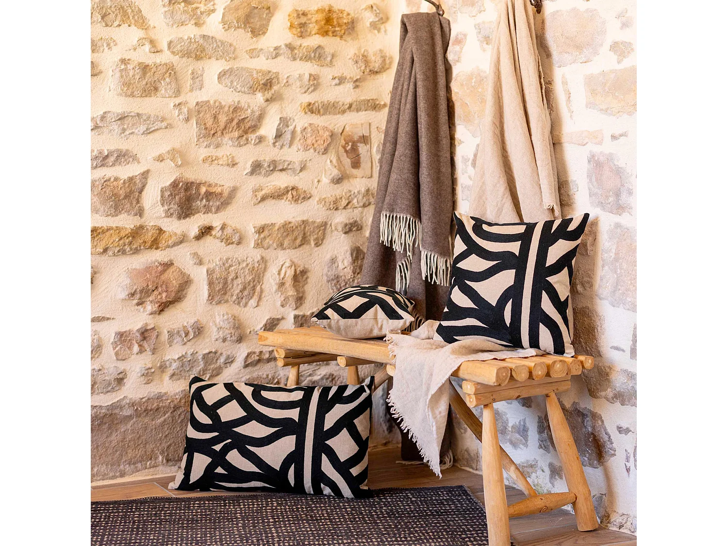 Recycelte Decke Bruna Elfenbein 130 x 180 cm