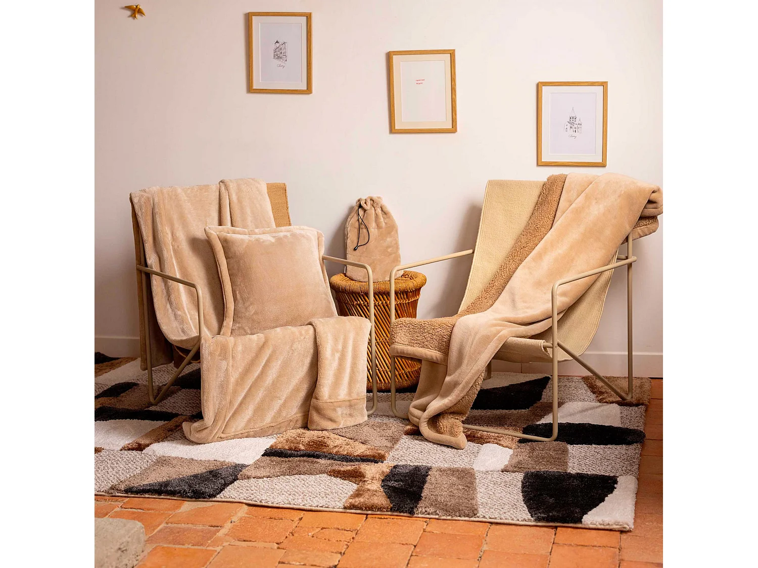 Plaid Tender muscade 150 x 200 cm Vivaraise