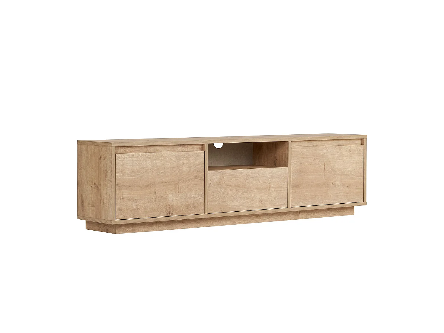 "Sentinel" Beige Trä TV-stativ - Elegant & Organiserad - 160 x 30 x 42 cm