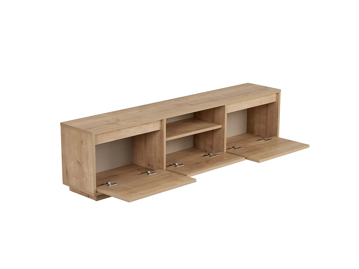 "Sentinel" Beige Trä TV-stativ - Elegant & Organiserad - 160 x 30 x 42 cm