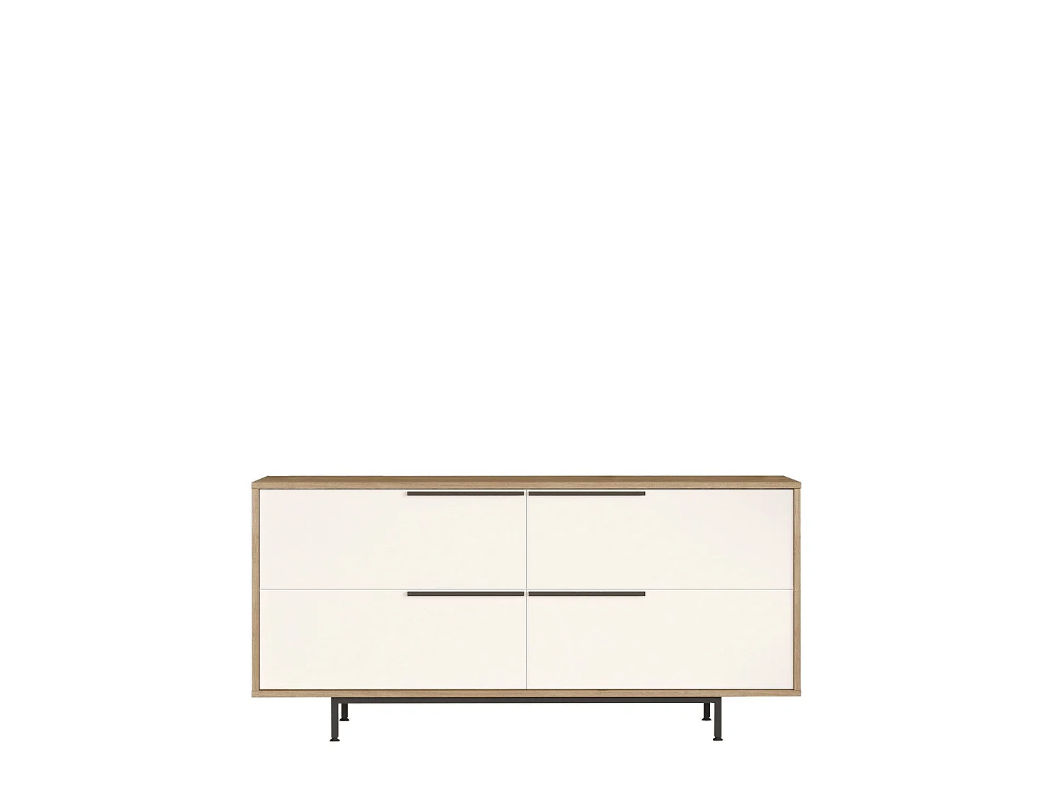Buffet en bois "ON3-SW" - 160 x 44 x 74 cm - Blanc