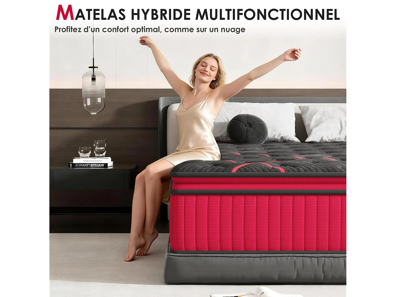 Matelas Ressorts 140x190 cm, 30 cm Épaisseur