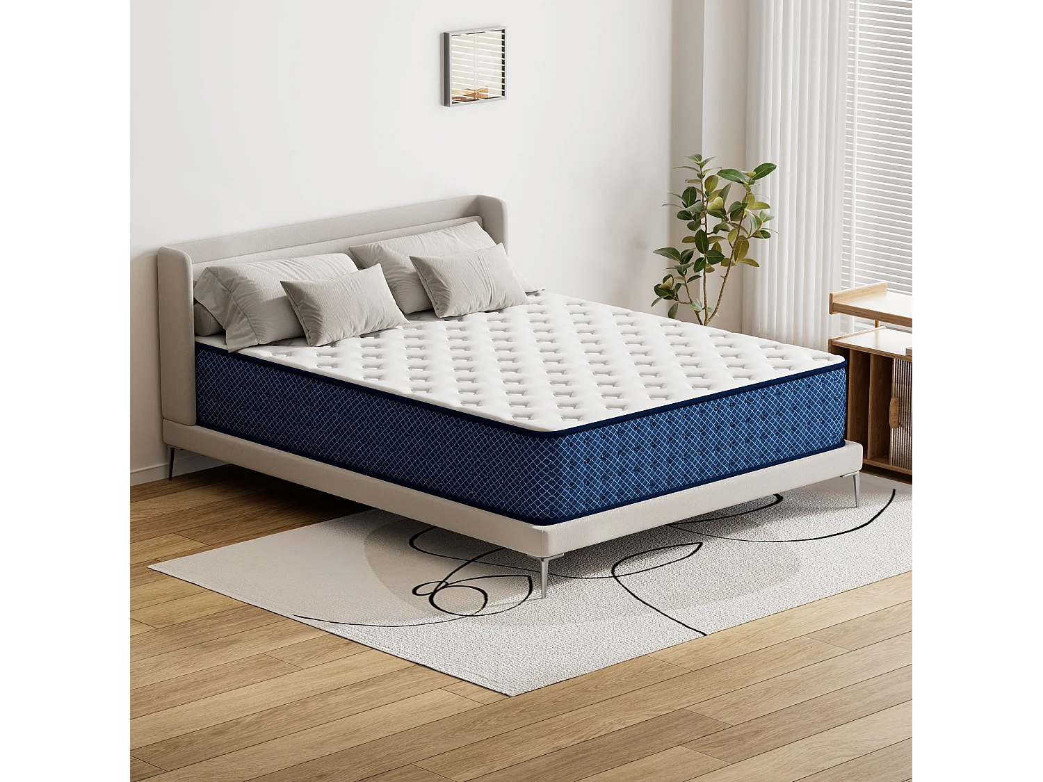 Matelas 180x200 cm - Epaisseur 26 cm -H3 Moyenne Ferme- 7 Zones de Confort - Deux Faces