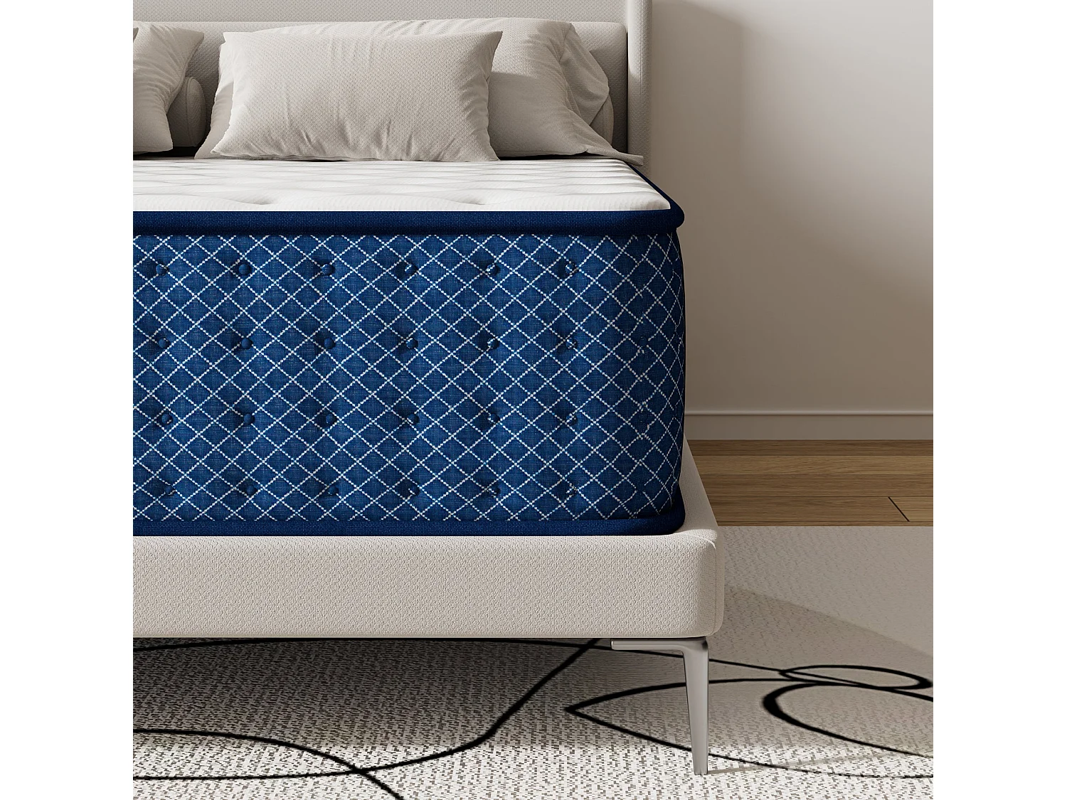 Matelas 180x200 cm - Epaisseur 26 cm -H3 Moyenne Ferme- 7 Zones de Confort - Deux Faces
