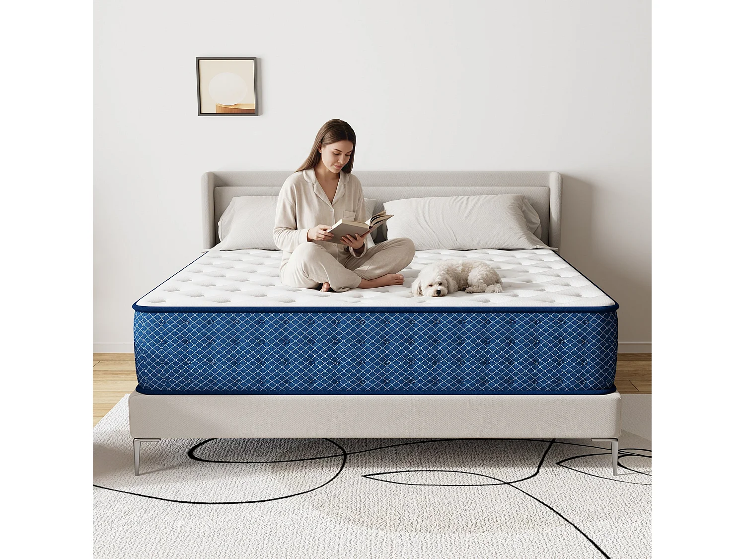 Matelas 140x200 cm - Epaisseur 26 cm -H3 Moyenne Ferme- 7 Zones de Confort - Deux Faces