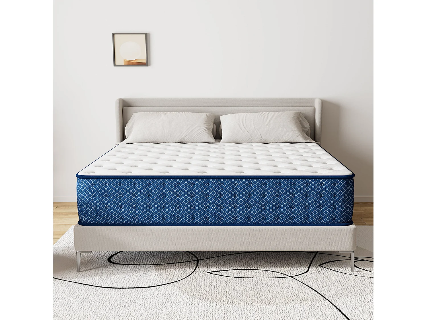 Matelas 140x190 cm - Epaisseur 26 cm -H3 Moyenne Ferme- 7 Zones de Confort - Deux Faces