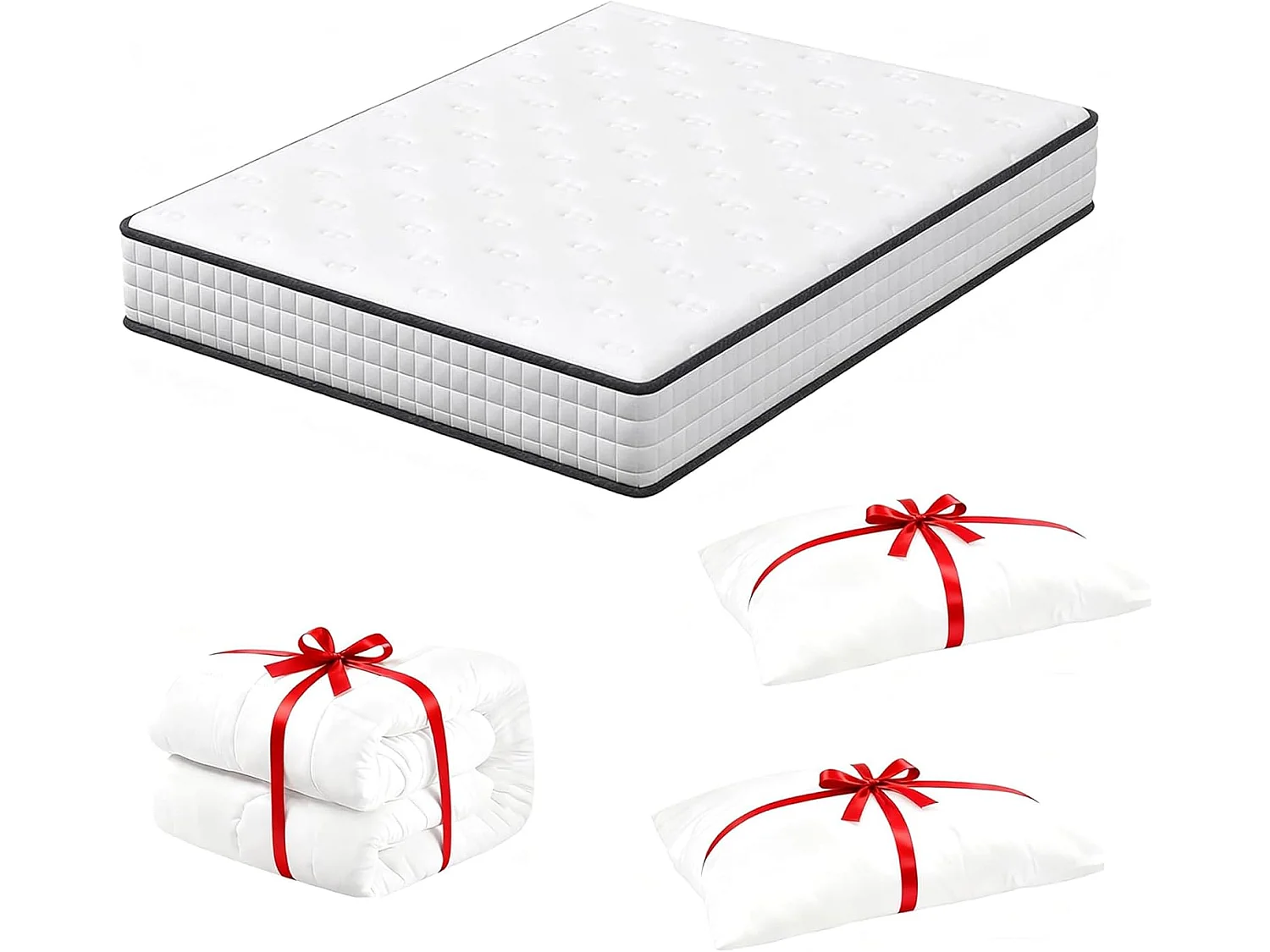 Matelas 140x200cm épaisseur 22cm, Couette, Parure de lit housse couette, Ensemble literie complet,