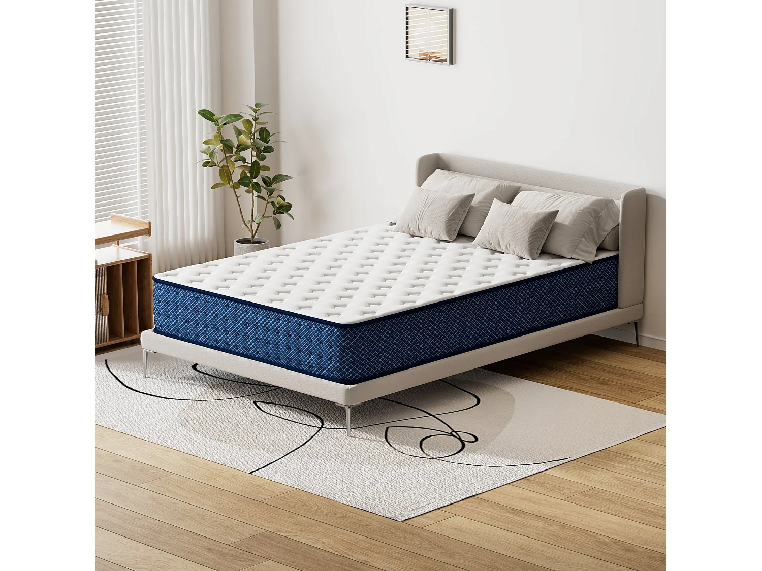 Matelas 90x200 cm - Epaisseur 28 cm -H3 Moyenne Ferme- 7 Zones de Confort - Deux Faces