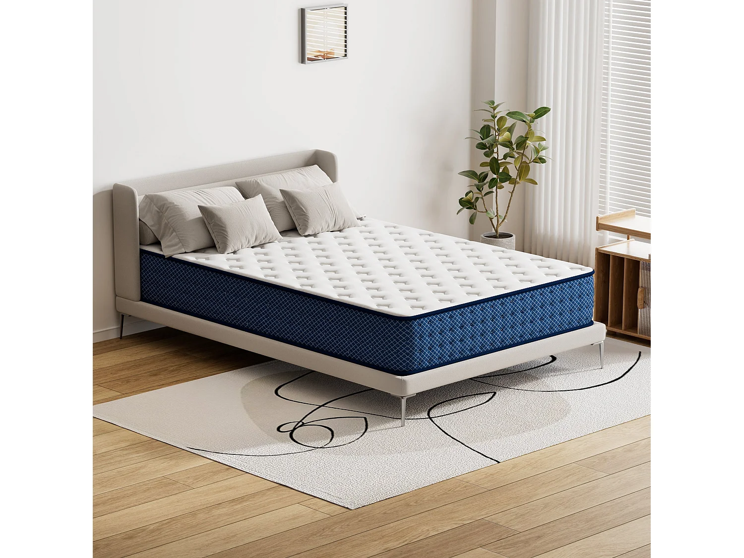 Matelas 90x200 cm - Epaisseur 28 cm -H3 Moyenne Ferme- 7 Zones de Confort - Deux Faces