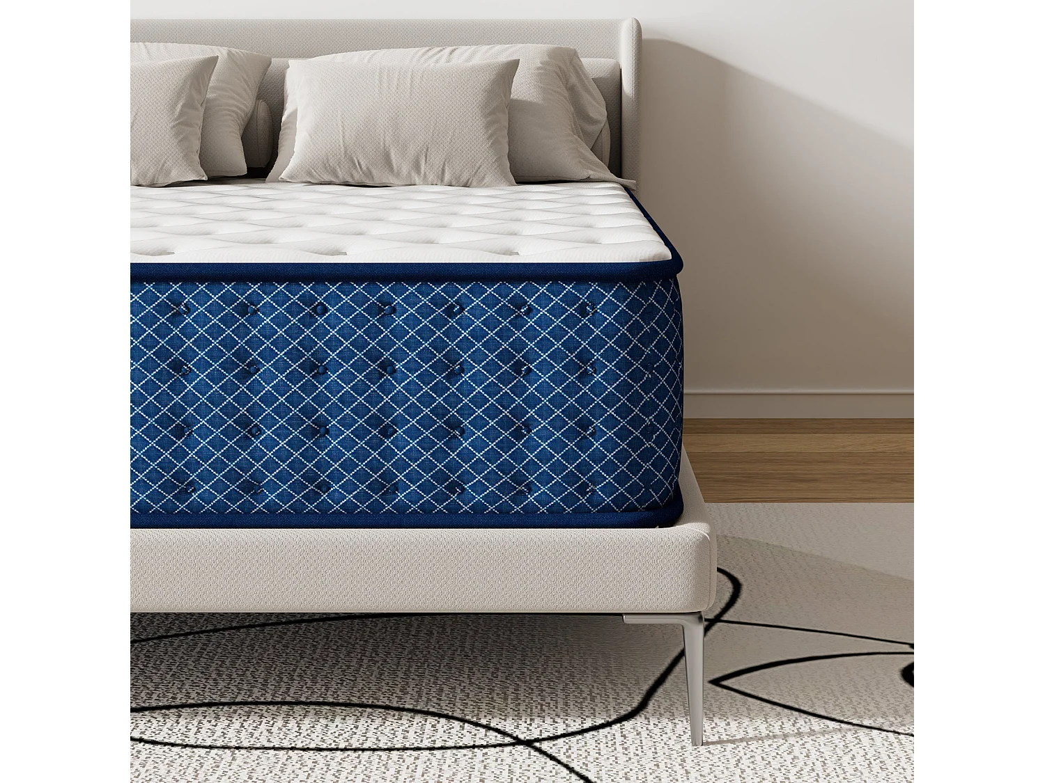 Matelas 90x200 cm - Epaisseur 28 cm -H3 Moyenne Ferme- 7 Zones de Confort - Deux Faces