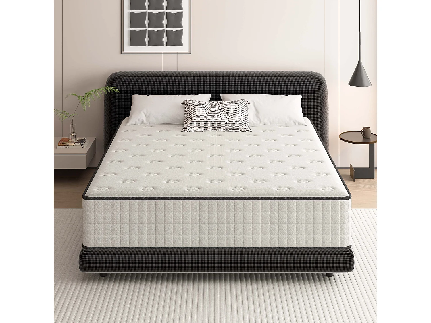 Matelas 140x200 cm,Épaisseur 25cm,Haute Densité Fermeté Moyenne,Réversible à Deux Faces