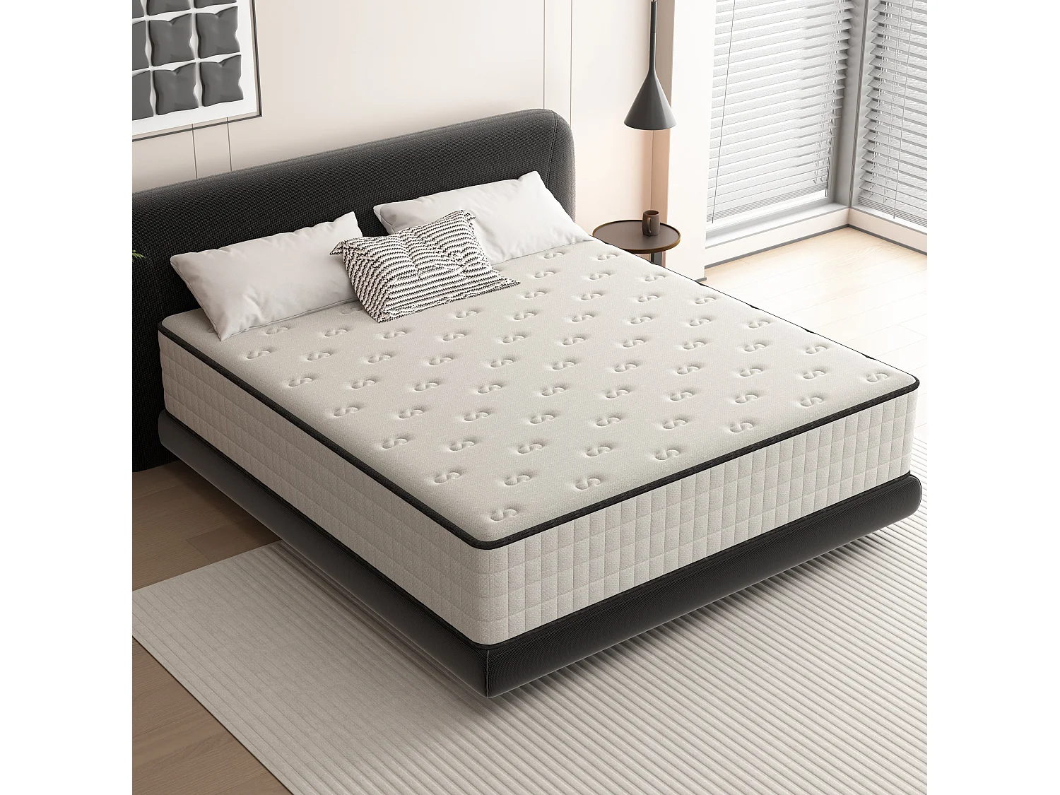 Matelas 140x200 cm,Épaisseur 25cm,Haute Densité Fermeté Moyenne,Réversible à Deux Faces