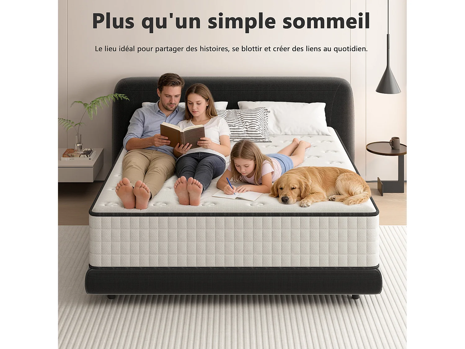 Matelas 140x200 cm,Épaisseur 25cm,Haute Densité Fermeté Moyenne,Réversible à Deux Faces