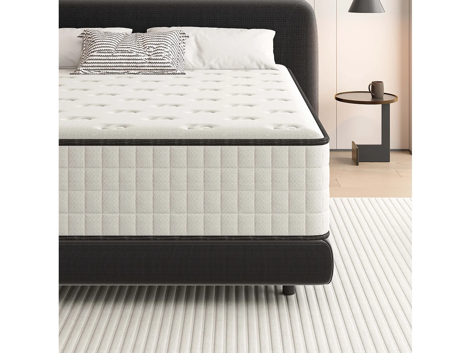 Matelas 180x200 cm,Épaisseur 25cm,Haute Densité Fermeté Moyenne,Réversible à Deux Faces