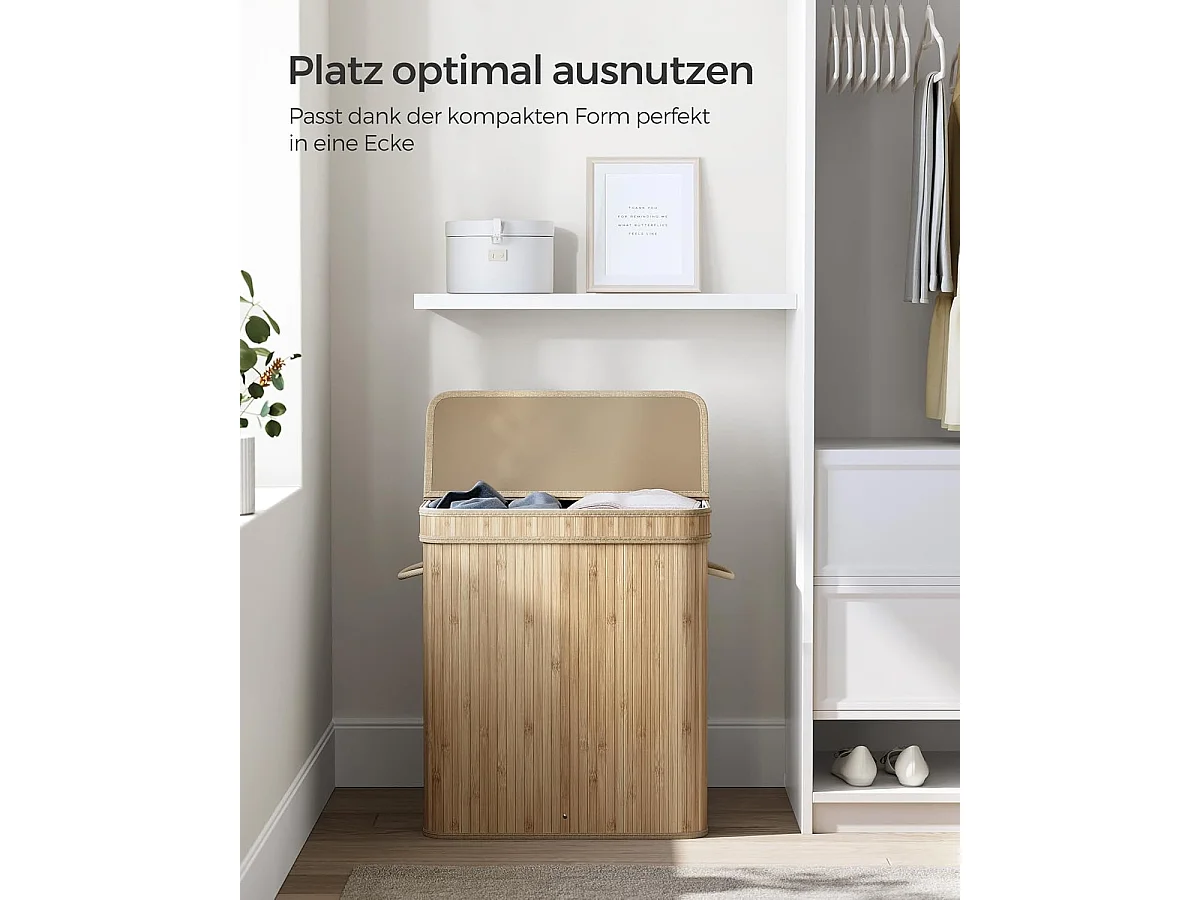 Wäschekorb 54,5x34,5x61 cm beige