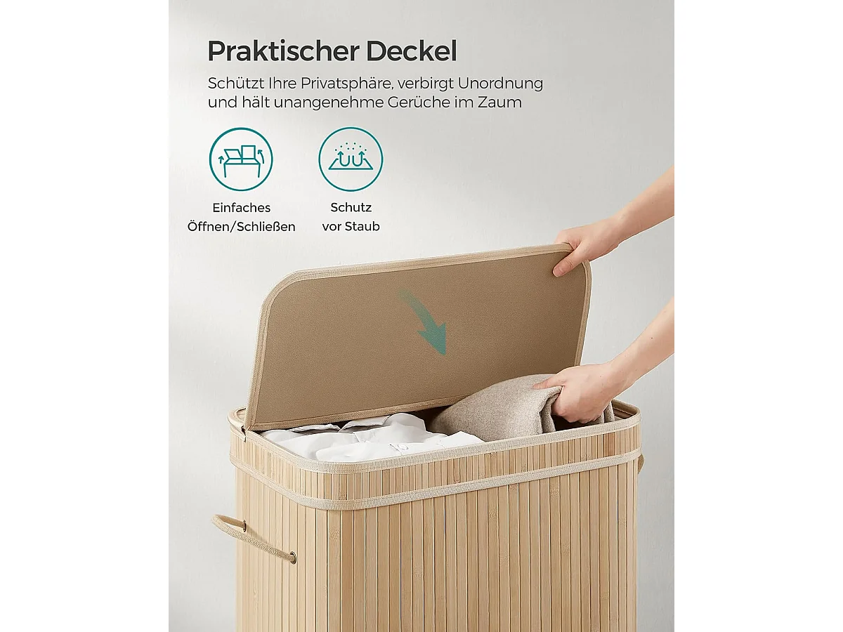 Wäschekorb 54,5x34,5x61 cm beige