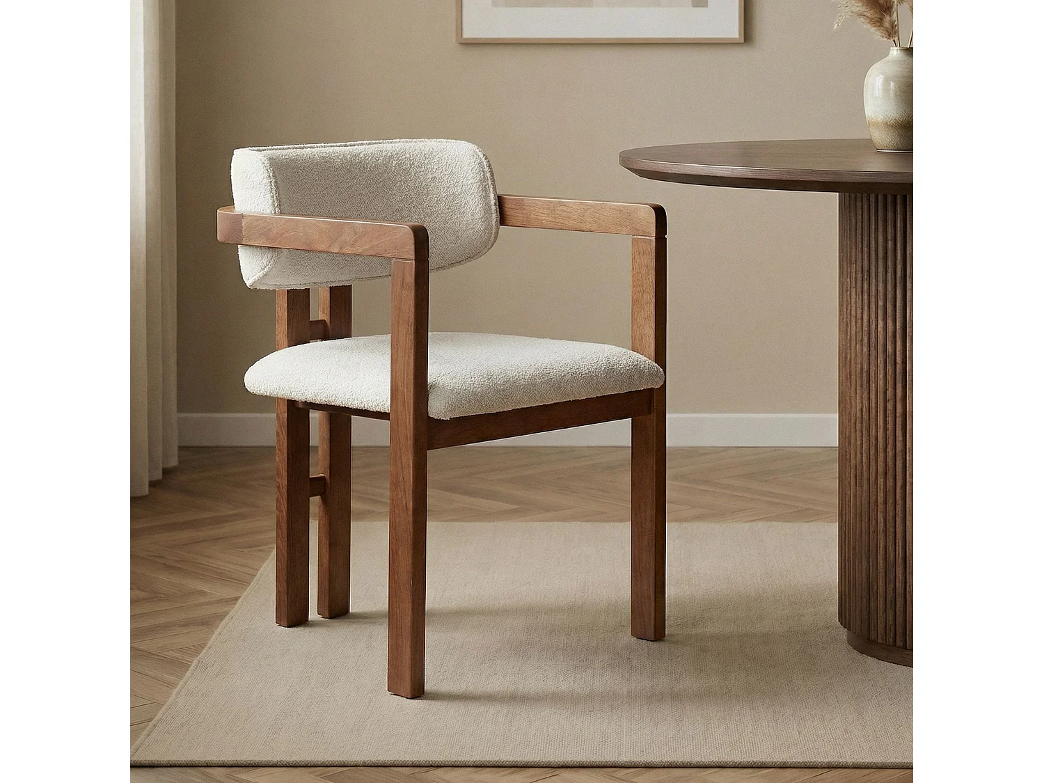 "Toscana" Trästol - Vit 54 x 54 x 76 cm - Elegant Design, Bekväm Skumsits, Hållbara Träben