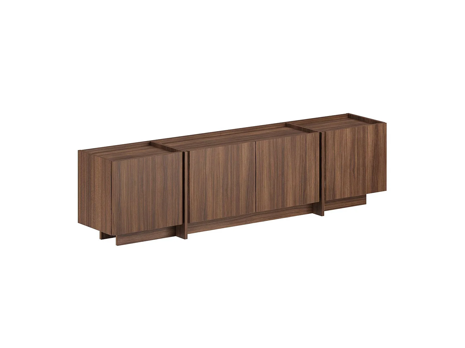 Milano Valnöt TV-bänk - Modern Design - 180 x 35 x 46 cm - Soft-Close Gångjärn