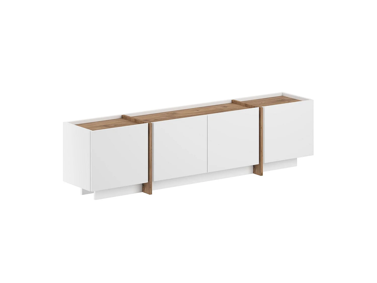 "Lowen" Modern TV-stativ - Vit / Atlantic tall - 180 x 35 x 46 cm - Soft-Close gångjärn