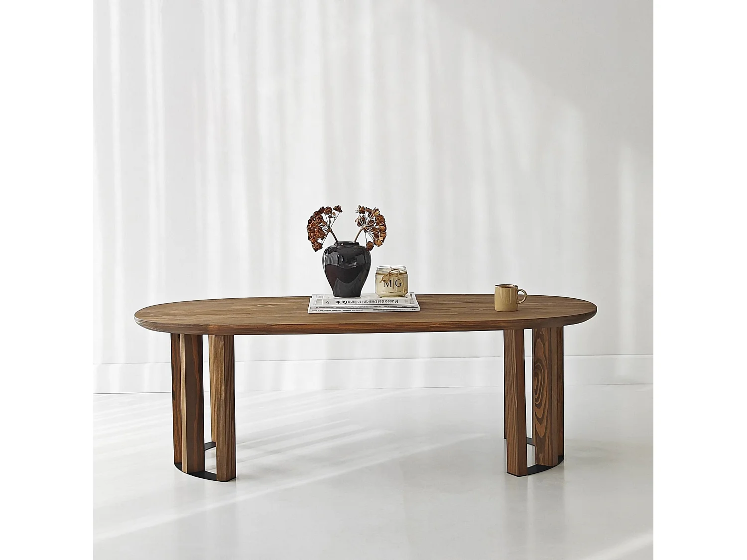 Brauner Holztisch "Elysia" 120 x 60 x 40 cm - Massivholz - Elegantes Design