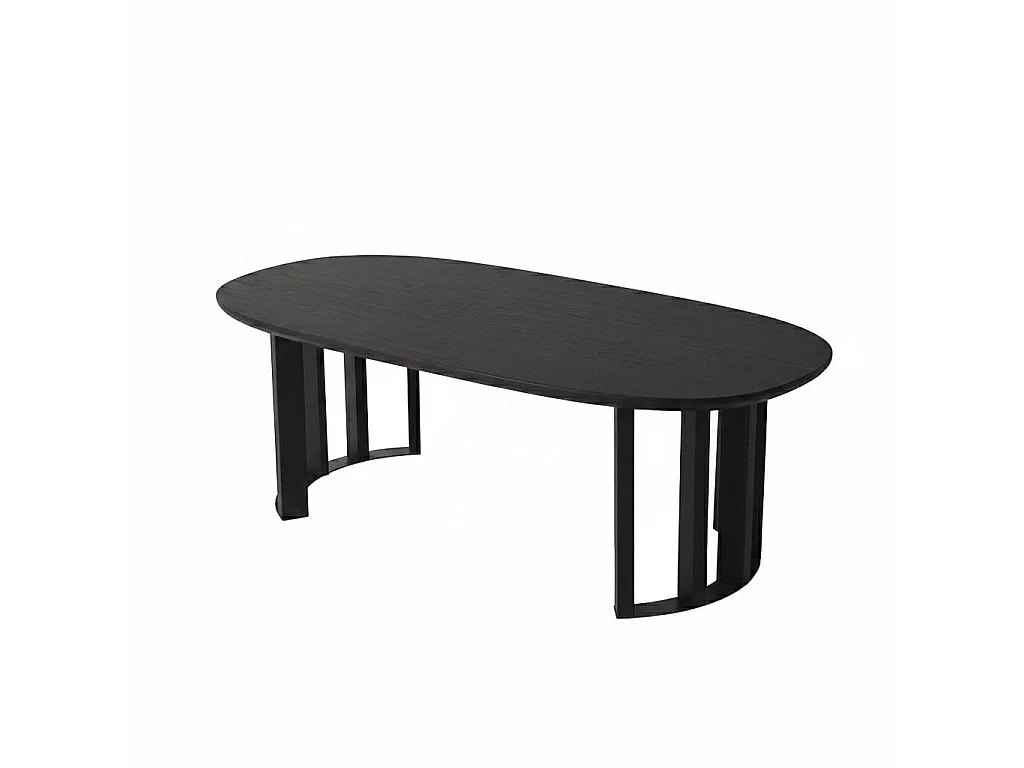 "Elysia" Massief Houten Salontafel - Zwart, Modern Design, Ambachtelijke Kwaliteit, 120 x 60 x 40 cm