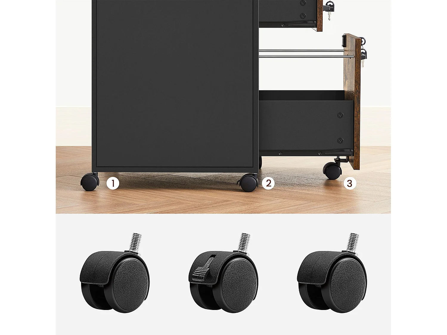 Aktenschrank 1x1x1 cm braun schwarz