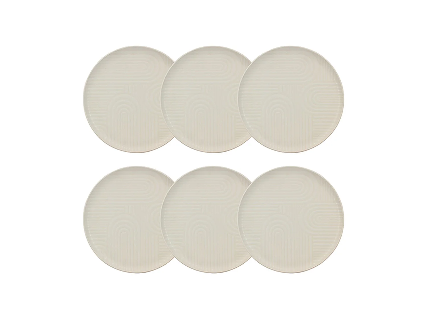 Novastyl - Lot 6 Assiettes Plates Dune 26cm En Grès Beige