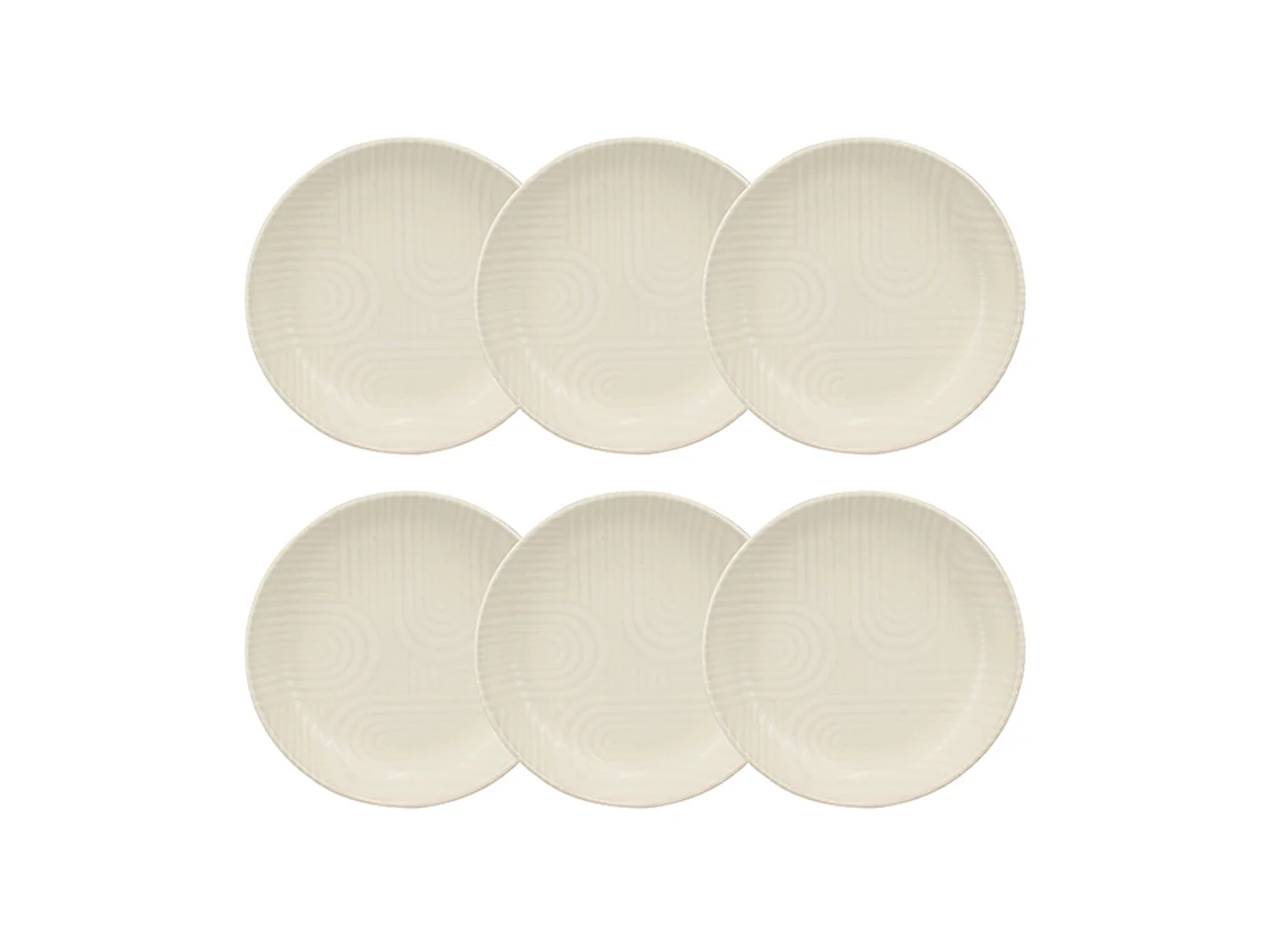 Novastyl - Lot 6 Assiettes Creuses Dune 20.5cm En Grès Beige
