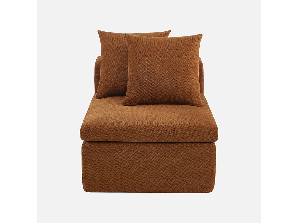 Fauteuil pour canapé modulable tissu chenille 1 place terracotta - Movi