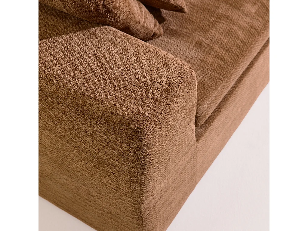 Fauteuil pour canapé modulable tissu chenille 1 place terracotta - Movi