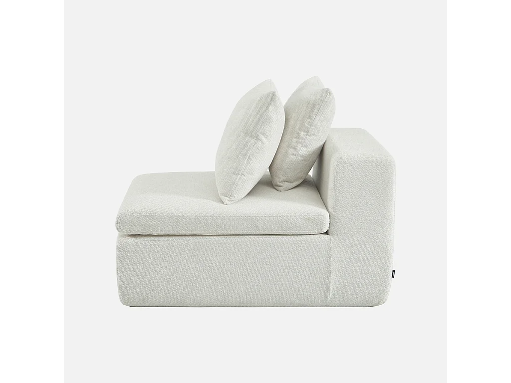 Fauteuil pour canapé modulable tissu chenille 1 place blanc - Movi